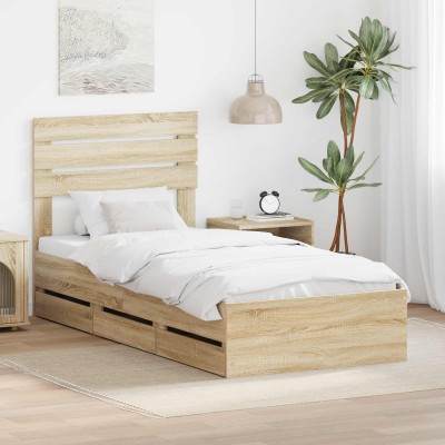 Bed frame Sonoma oak 75 x...