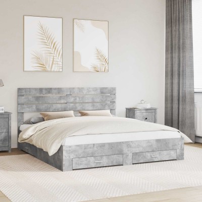 Bed frame with drawers and...