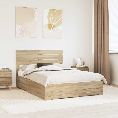 Bed frame with drawers and...