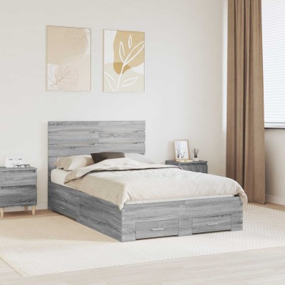 Bed frame with drawers and...
