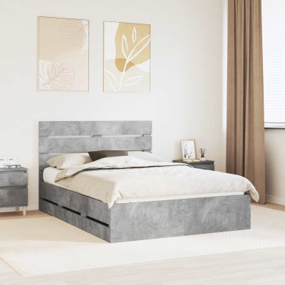Bed frame Concrete gray 140...