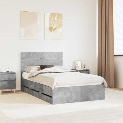 Bed frame Concrete gray 135...