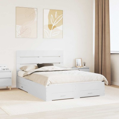 Bed frame with drawer White...