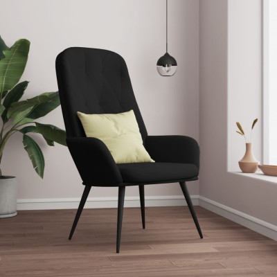 Lounge chair, black, velvet