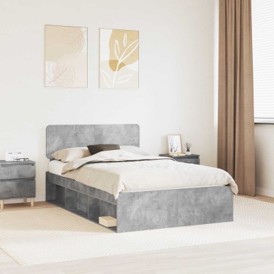 Bed frame Concrete gray 135...