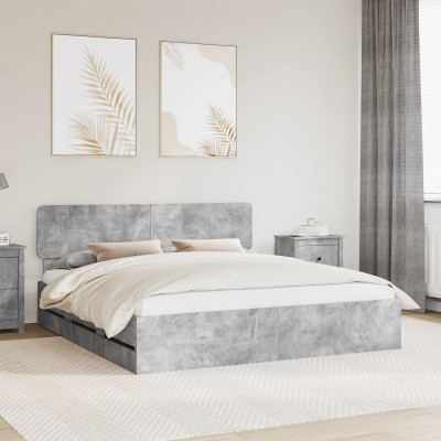 Bed frame Concrete Gray 200...