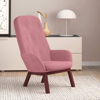 Lounge chair, pink, velvet