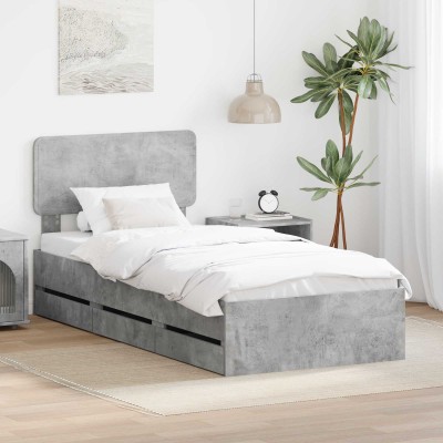 Bed frame Concrete Gray 75...