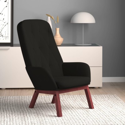 Lounge chair, black, velvet
