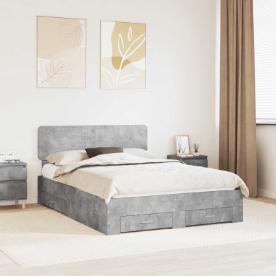 Bed frame Concrete gray 140...