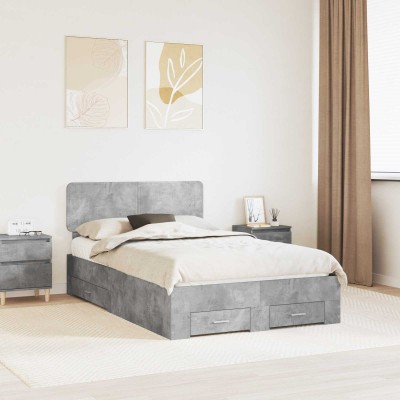 Bed frame Concrete gray 135...