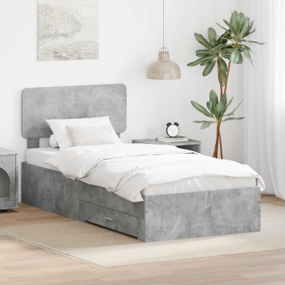 Bed frame Concrete gray 100...