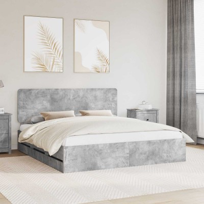 Bed frame Concrete gray 180...