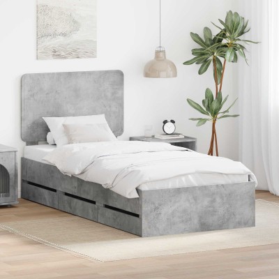 Bed frame Concrete gray 90...