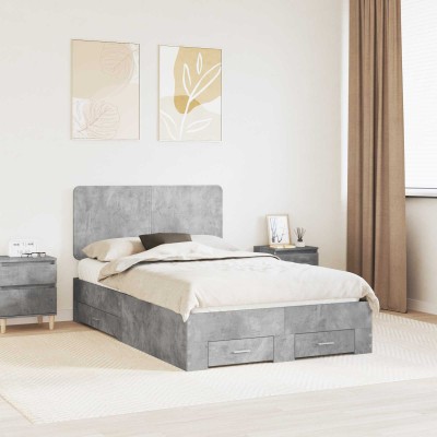 Bed frame Concrete gray 120...