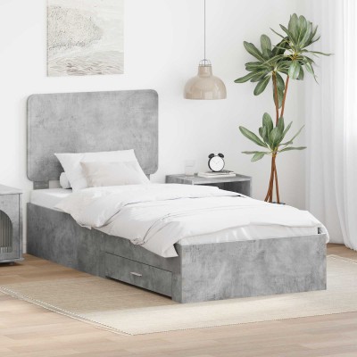 Bed frame Concrete gray 100...