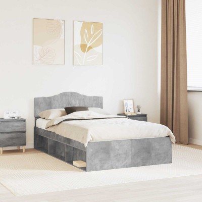 Bed frame Concrete gray 135...