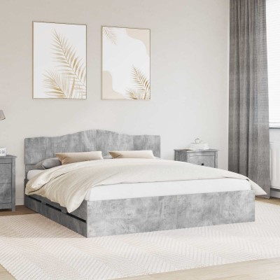 Bed frame Concrete gray 180...