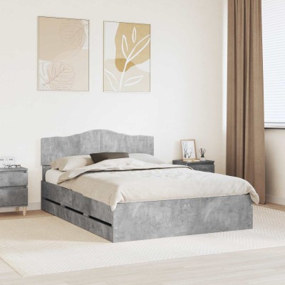Bed frame Concrete gray 140...
