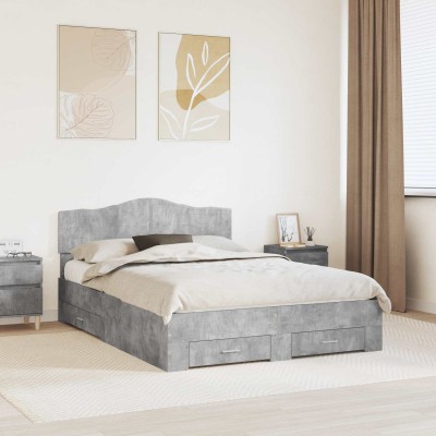 Bed frame Concrete gray 140...