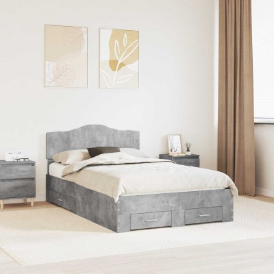 Bed frame Concrete gray 120...