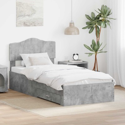 Bed frame Concrete gray 100...