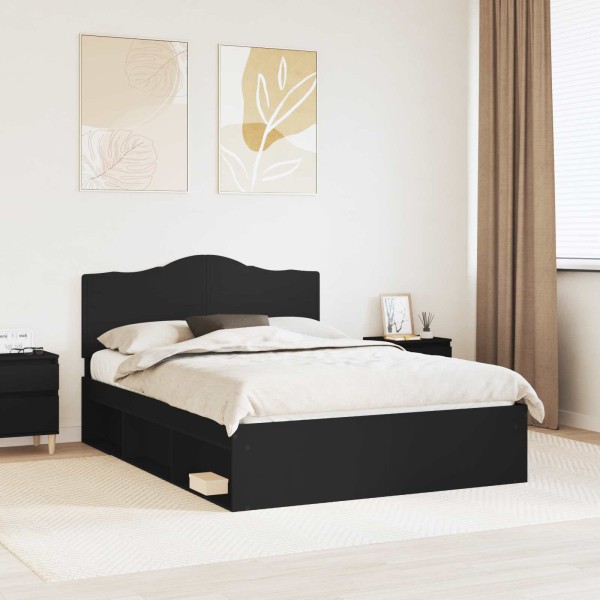 Bed frame Black 160 x 200 cm Solid pine wood