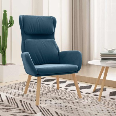 Lounge chair, blue, velvet