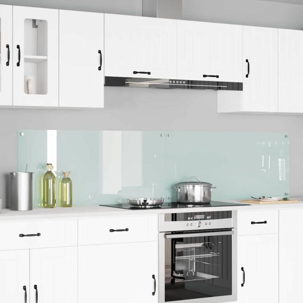 Virtuvės atbraila 2 pcs Balta 110 x 50 cm grūdintas stiklas