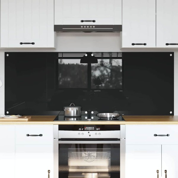 Kitchen back plate 2 pcs Black 80 x 60 cm