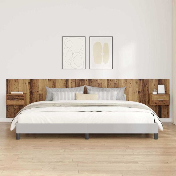 Headboard with wardrobe 3 pcs Ancient wood Processed wood