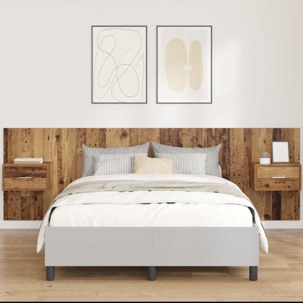 Headboard with wardrobe 3 pcs Ancient wood Processed wood