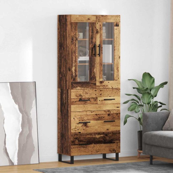 High cabinet 2 pcs Ancient wood Processed wood