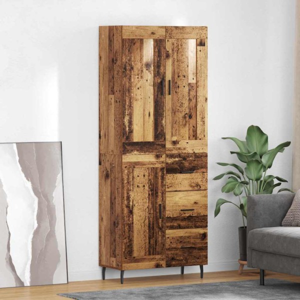 High cabinet 2 pcs Ancient wood Processed wood