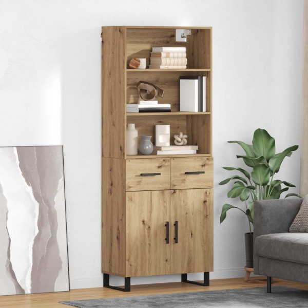 High cabinet 2 pcs Artisan oak Processed wood
