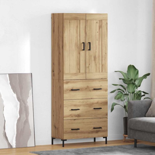 High cabinet 2 pcs Artisan oak Processed wood