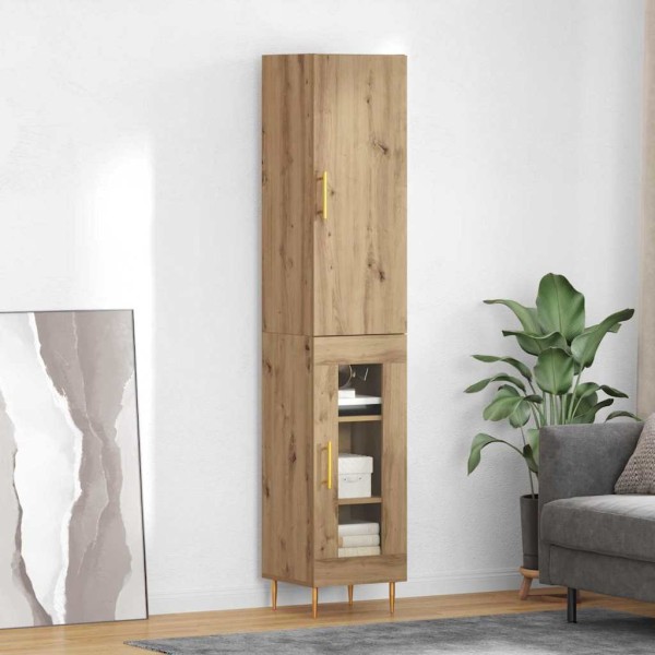 High cabinet 2 pcs Artisan oak Processed wood