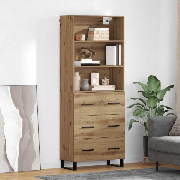 High cabinet 2 pcs Artisan oak Processed wood