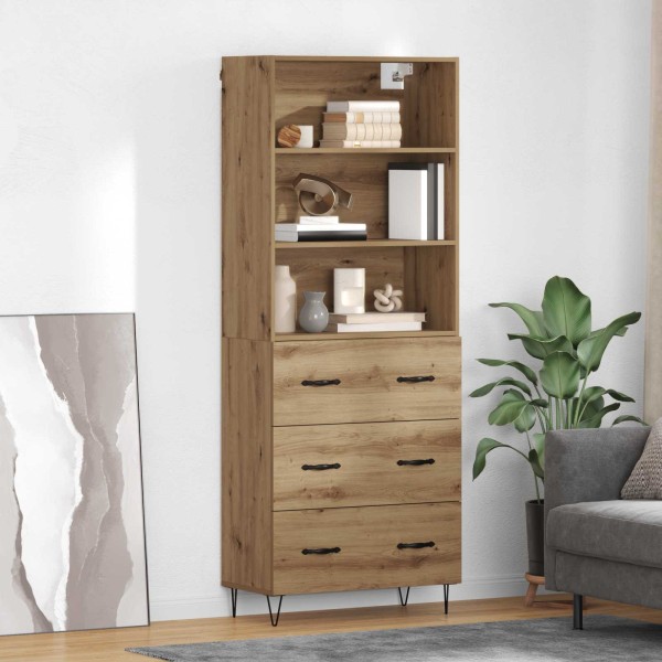 High cabinet 2 pcs Artisan oak Processed wood