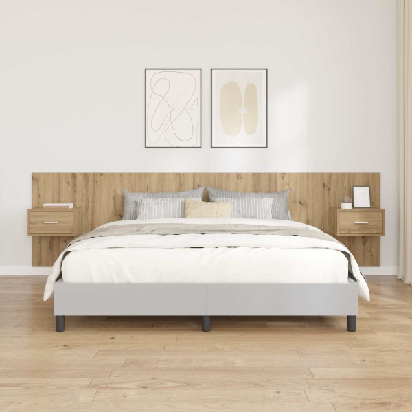 Headboard with wardrobe with drawers 3 pcs Artisan oak