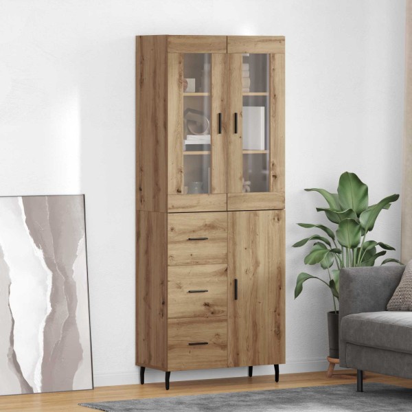 High cabinet 2 pcs Artisan oak Processed wood