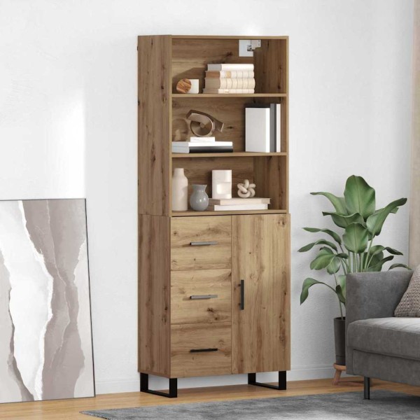 High cabinet 2 pcs Artisan oak Processed wood