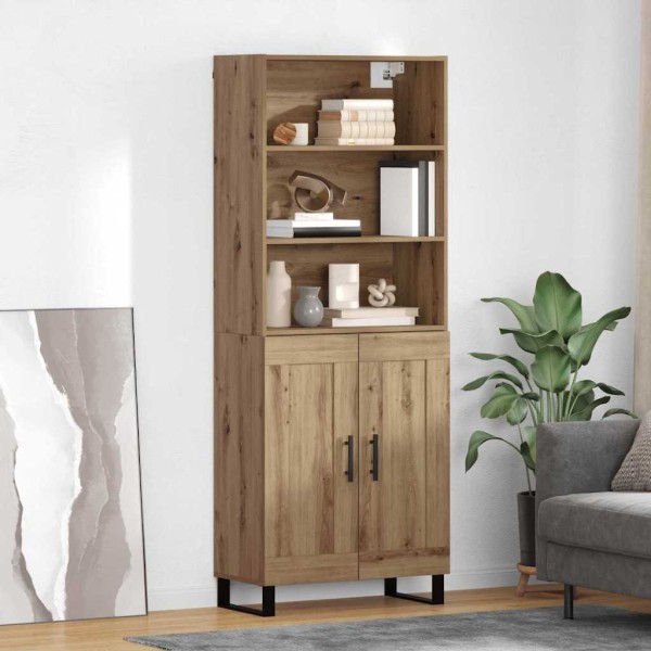 High cabinet 2 pcs Artisan oak Processed wood