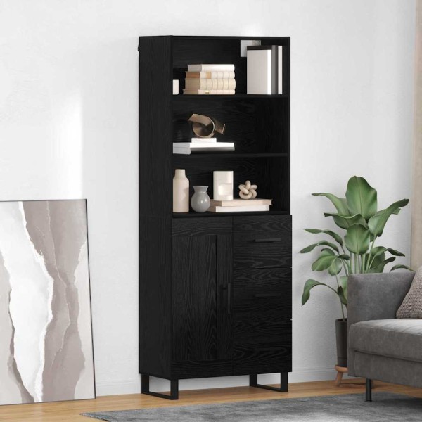 High cabinet 2 pcs Black oak Processed wood