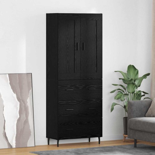 High cabinet 2 pcs Black oak Processed wood