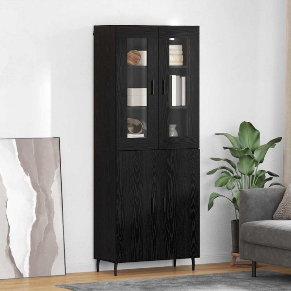 High cabinet 2 pcs Black oak Processed wood