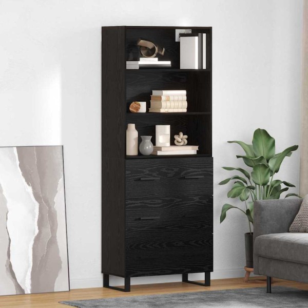 High cabinet 2 pcs Black oak Processed wood
