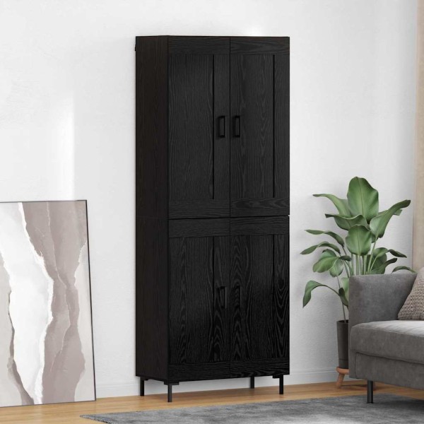 High cabinet 2 pcs Black oak Processed wood