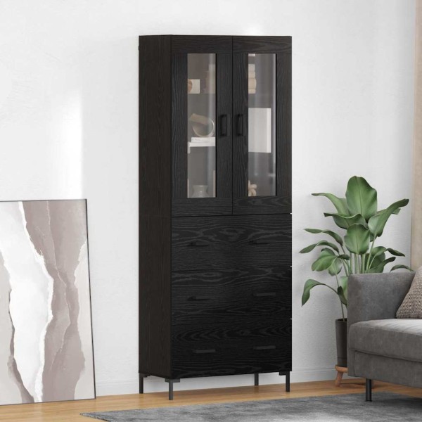 High cabinet 2 pcs Black oak Processed wood