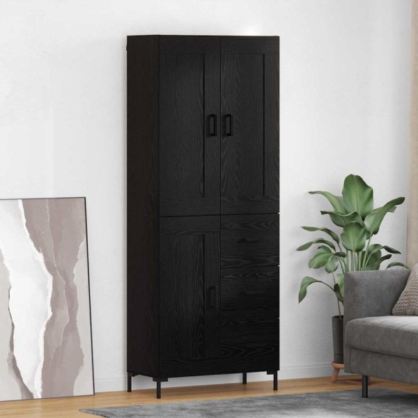 High cabinet 2 pcs Black oak Processed wood